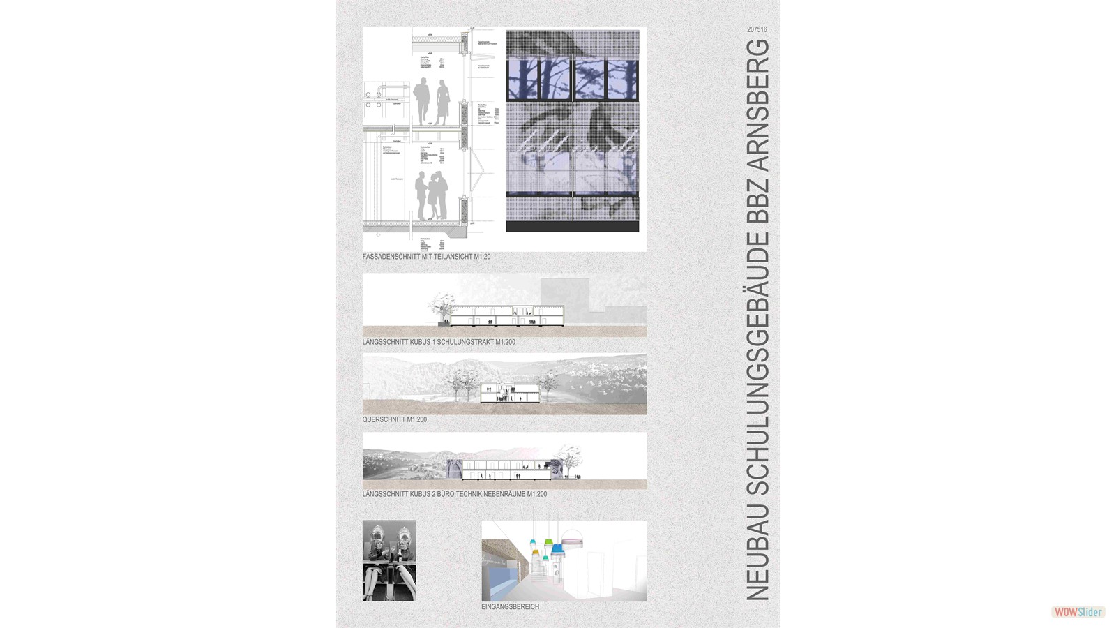 Wettbewerb Schnitte und Fassadenschnitt A3 Präsentation BBZ ARNSBERG RAUMKONTRAST-Neu